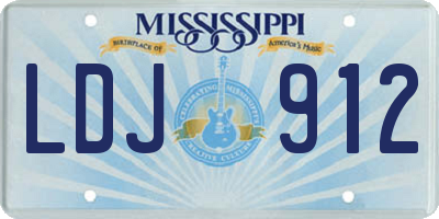 MS license plate LDJ912