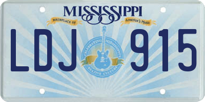 MS license plate LDJ915