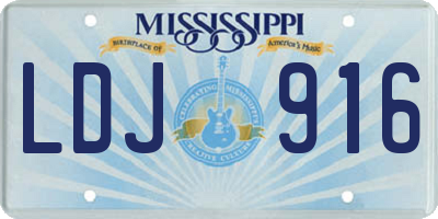MS license plate LDJ916