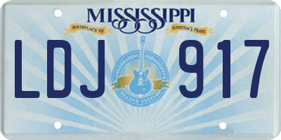 MS license plate LDJ917