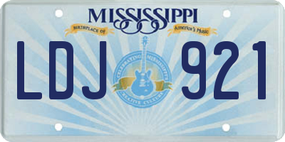 MS license plate LDJ921