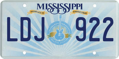 MS license plate LDJ922
