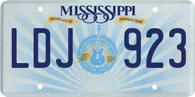 MS license plate LDJ923