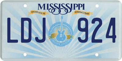 MS license plate LDJ924
