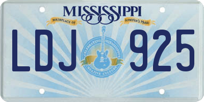 MS license plate LDJ925