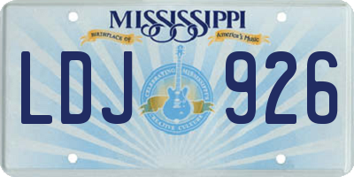 MS license plate LDJ926