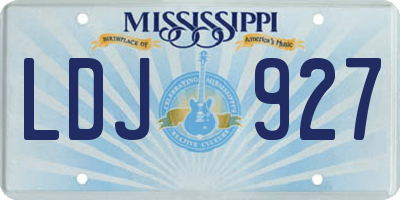 MS license plate LDJ927