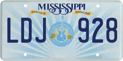 MS license plate LDJ928