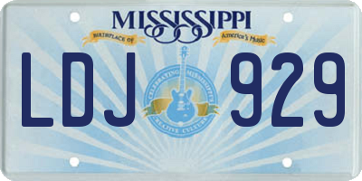 MS license plate LDJ929