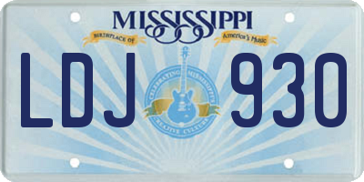 MS license plate LDJ930