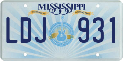 MS license plate LDJ931