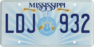 MS license plate LDJ932