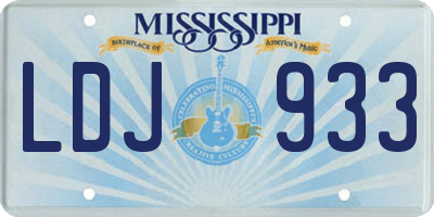 MS license plate LDJ933