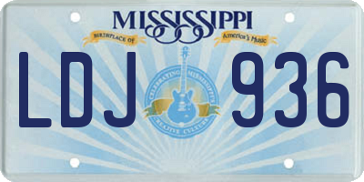 MS license plate LDJ936