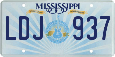 MS license plate LDJ937