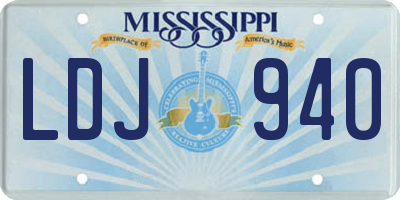 MS license plate LDJ940