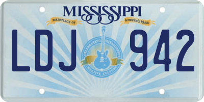 MS license plate LDJ942