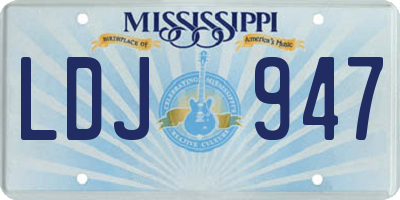 MS license plate LDJ947