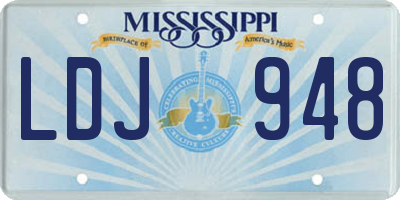 MS license plate LDJ948