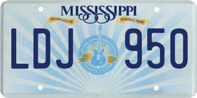 MS license plate LDJ950