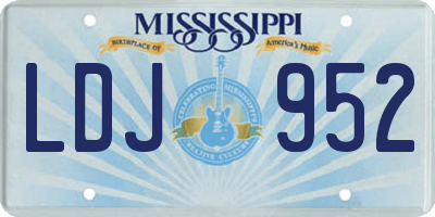 MS license plate LDJ952