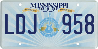 MS license plate LDJ958