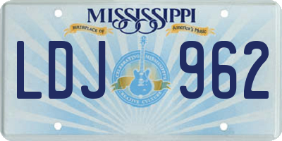 MS license plate LDJ962