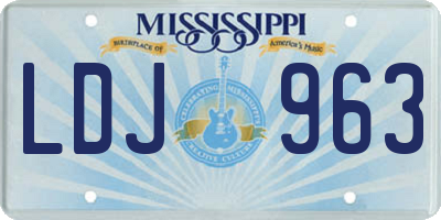 MS license plate LDJ963