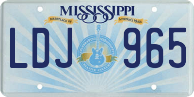 MS license plate LDJ965