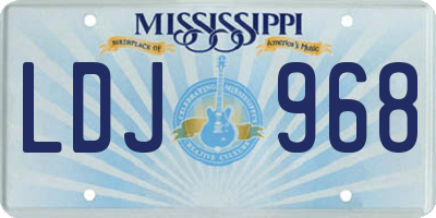 MS license plate LDJ968