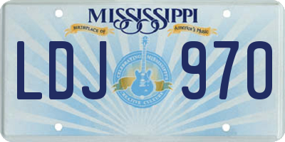MS license plate LDJ970