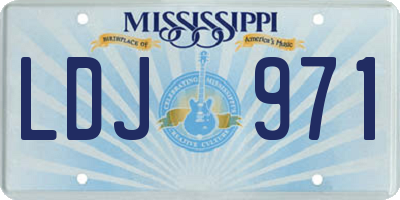 MS license plate LDJ971