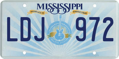 MS license plate LDJ972