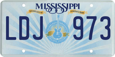MS license plate LDJ973