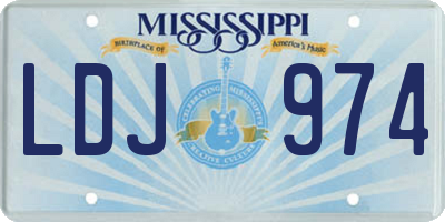 MS license plate LDJ974