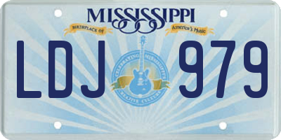 MS license plate LDJ979