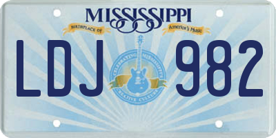 MS license plate LDJ982