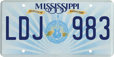 MS license plate LDJ983