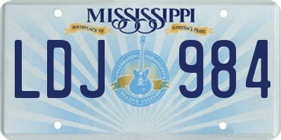 MS license plate LDJ984
