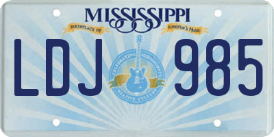 MS license plate LDJ985