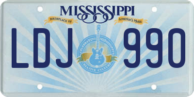 MS license plate LDJ990