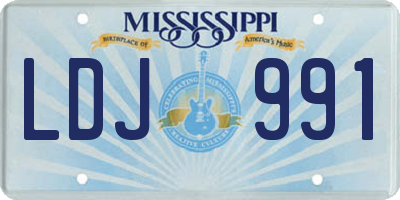 MS license plate LDJ991
