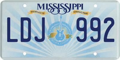 MS license plate LDJ992