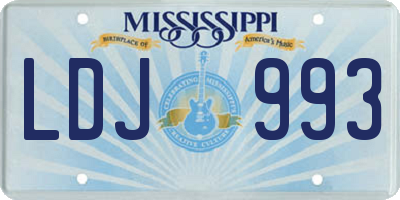 MS license plate LDJ993