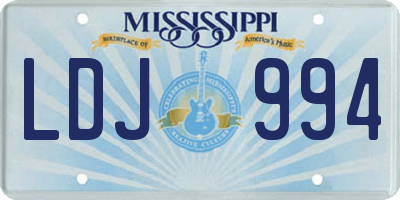 MS license plate LDJ994