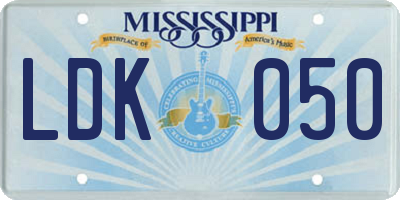 MS license plate LDK050