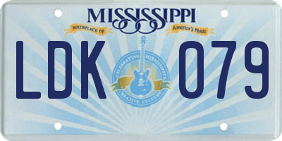 MS license plate LDK079