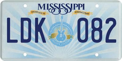 MS license plate LDK082