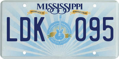 MS license plate LDK095