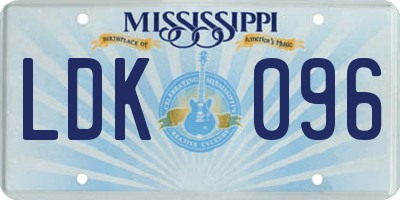 MS license plate LDK096